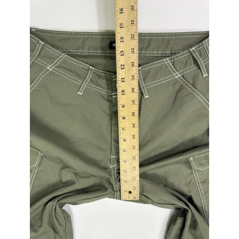 True Religion Men Cargo Pants 34x32 Green Kalamata Utility Workwear Straight NWT